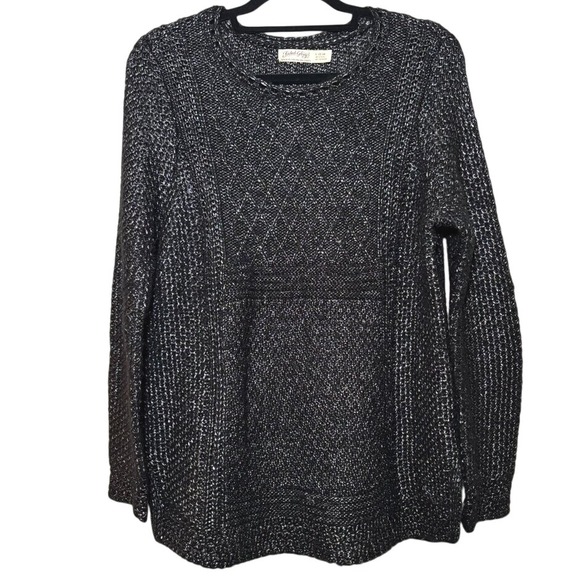 Faded Glory Sweaters - Faded Glory Black and Silver Sweater Size L Acrylic Poly Blend